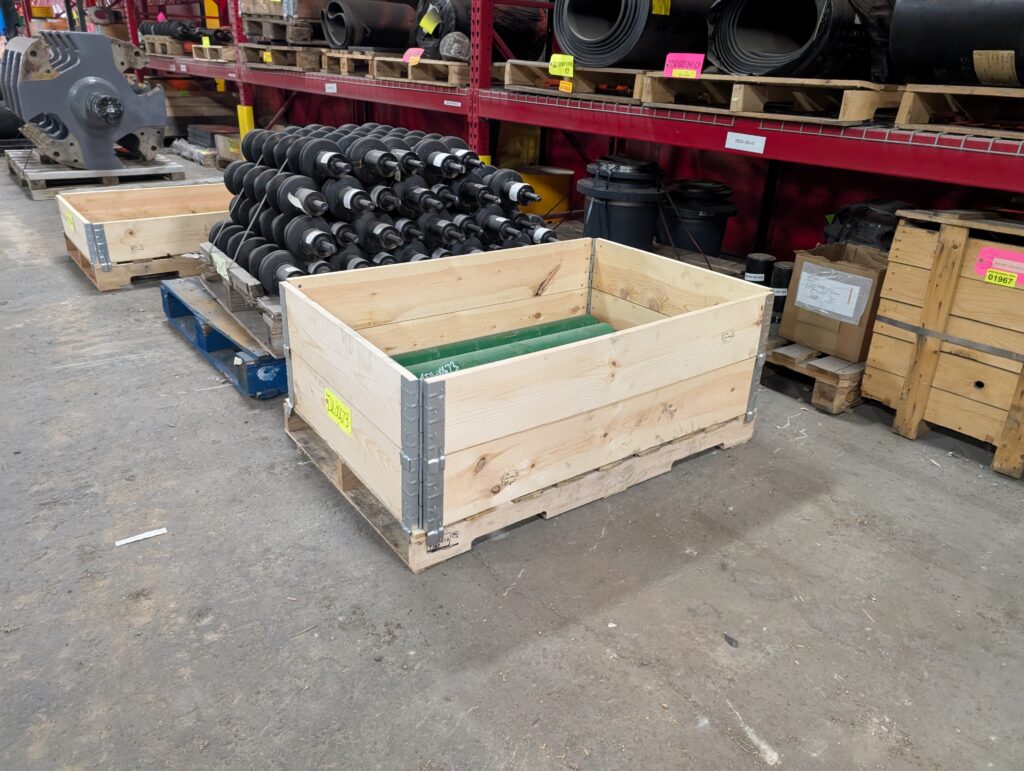 Hinged Pallet Collars Stacked 2 High For Converting Pallet into Crate